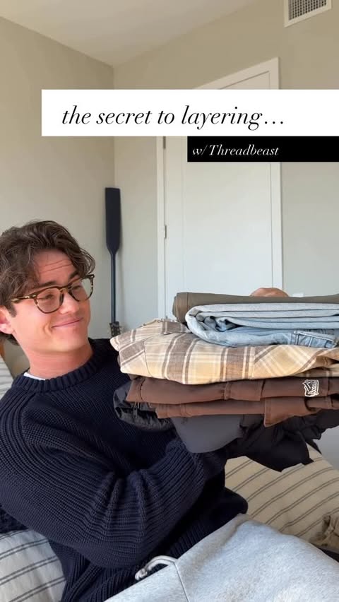 Instagram post by @kian.mccaffrey for ThreadBeast. Caption reads: layering up with @threadbeast.