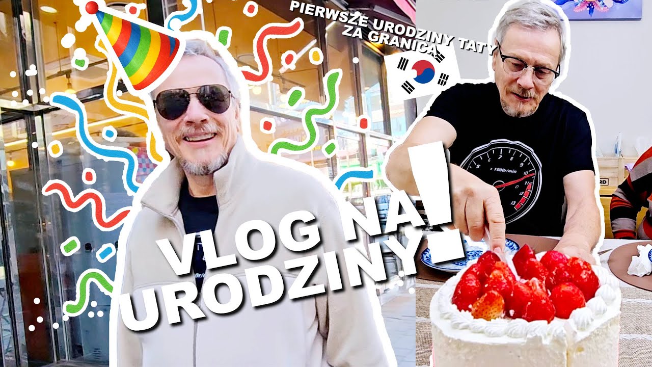 YouTube post by @pyrawkorei for empik. Caption reads: BIRTHDAY VLOG! Celebrating a Polish grandfather's....