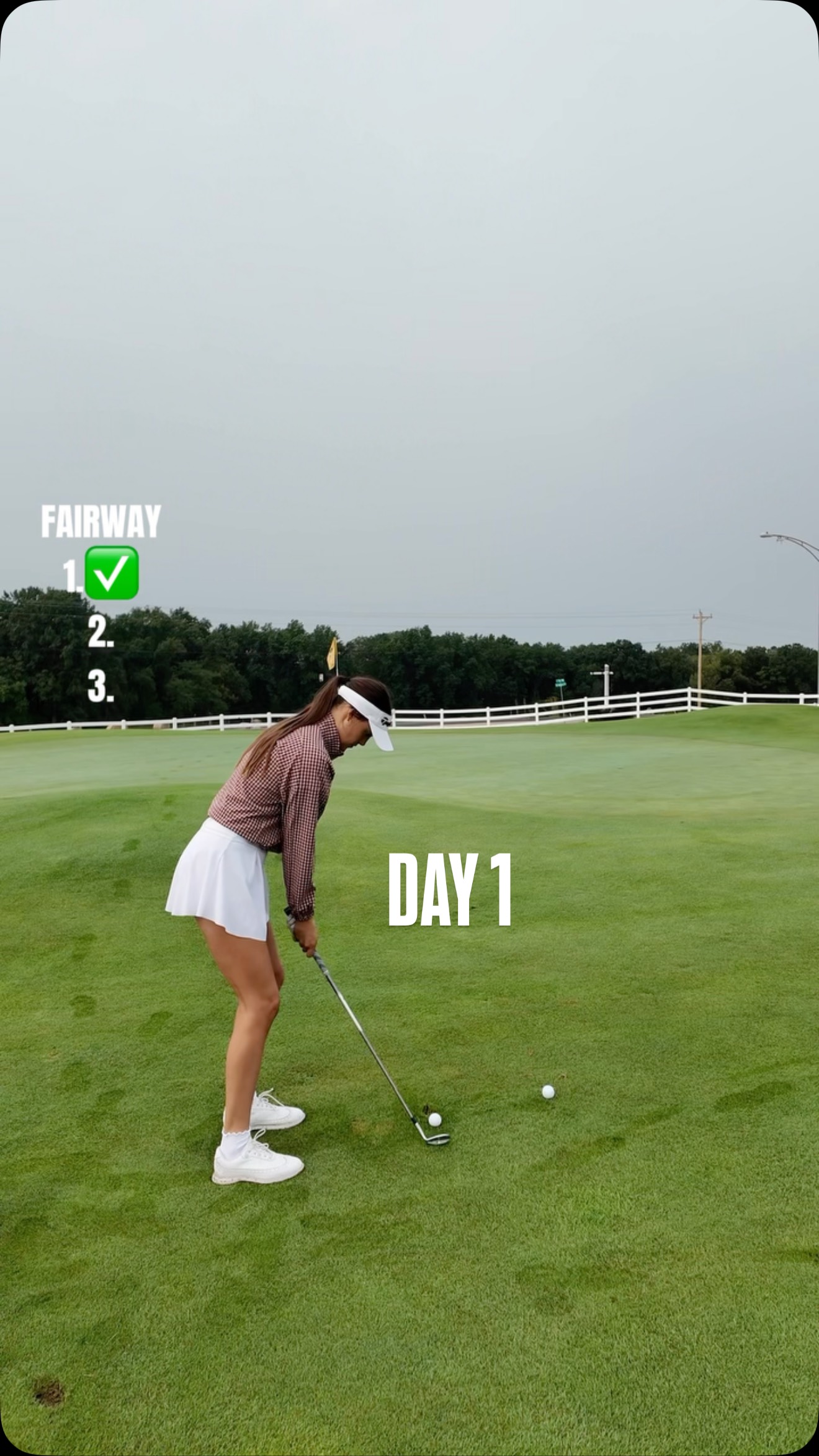 Instagram post by @carleeshoe for Golf Galaxy. Caption reads: Day 1 of trying to hit 9 chips in a row, from 3....