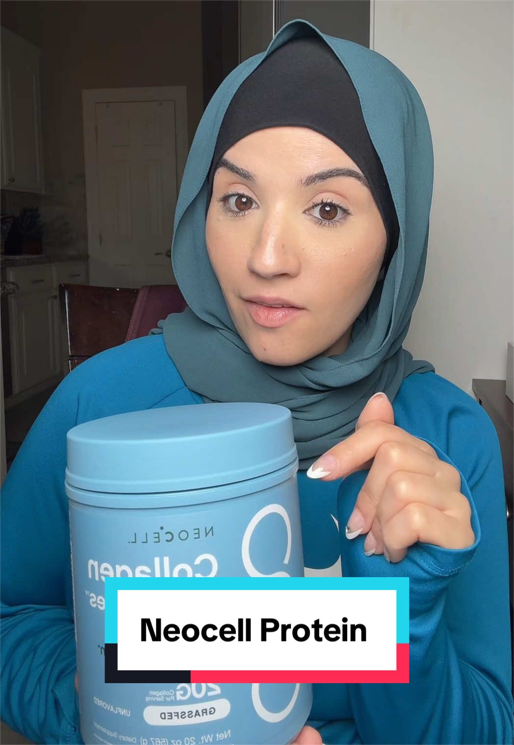TikTok post by @nurse.ahlam for NeoCell. Caption reads: The BEST protein supplement by @NeoCell Collagen....