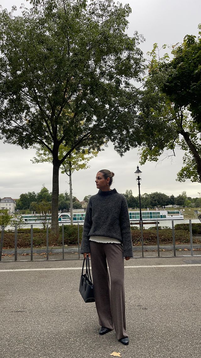 Instagram post by @lauraleanocita_home for Bally. Caption reads: [...] ~ pants, t-shirt and knit 
@bally ~....