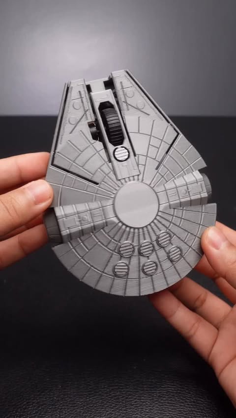 Instagram post by @stan.3dprints for Creality. Caption reads: 3D Printed Millennium Falcon Wireless Mouse....