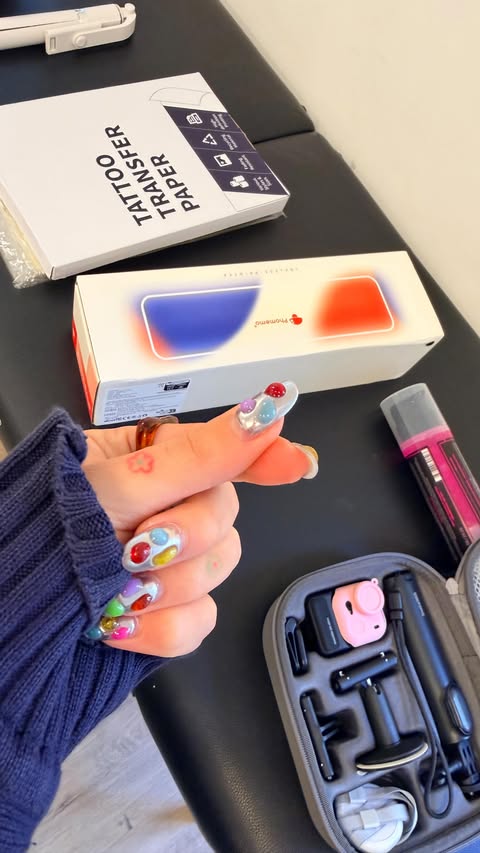 Instagram post by @inkby.moon for Phomemo. Caption reads: I just received the latest upgrade from Phomemo ⭐️....