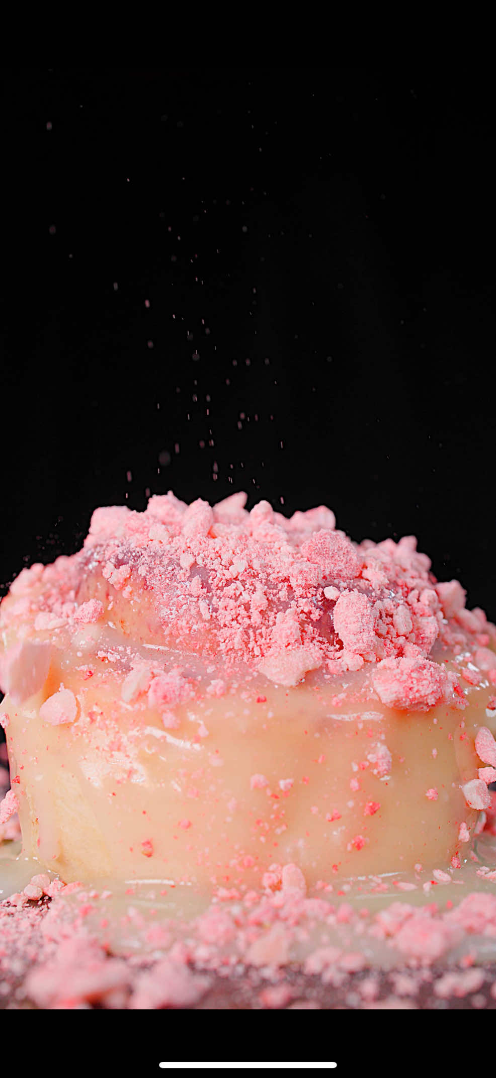 TikTok post by @colinwingerter for Tru Fru. Caption reads: [...] Strawberry Cinnamon Rolls! 🍓 #trufrupartner....