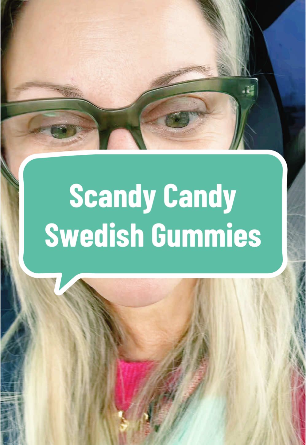 TikTok post by @lauriesplace for Scandycandy. Caption reads: @ScandyCandy Swedish gummies — so good!!!!! [...].