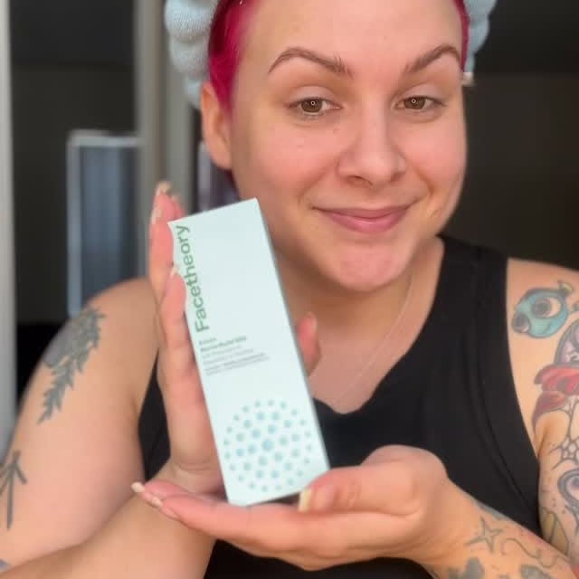 Instagram post by @deadly_777 for Facetheory. Caption reads: Glowy skin is in 🥰 @facetheory gifted by....