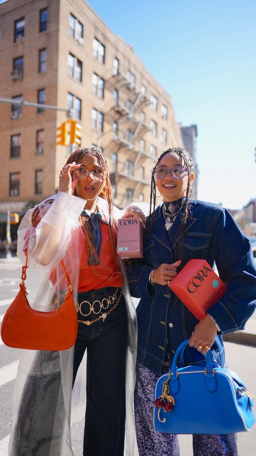 Instagram post by @byaimeekelly for Cora. Caption reads: This is the story of how @our.cora helped two best....