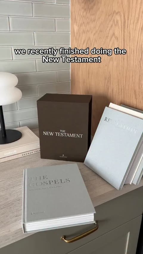 Instagram post by @smuelhan for Alabaster Co. Caption reads: Deluxe New Testament Hardcover Collection out now!....