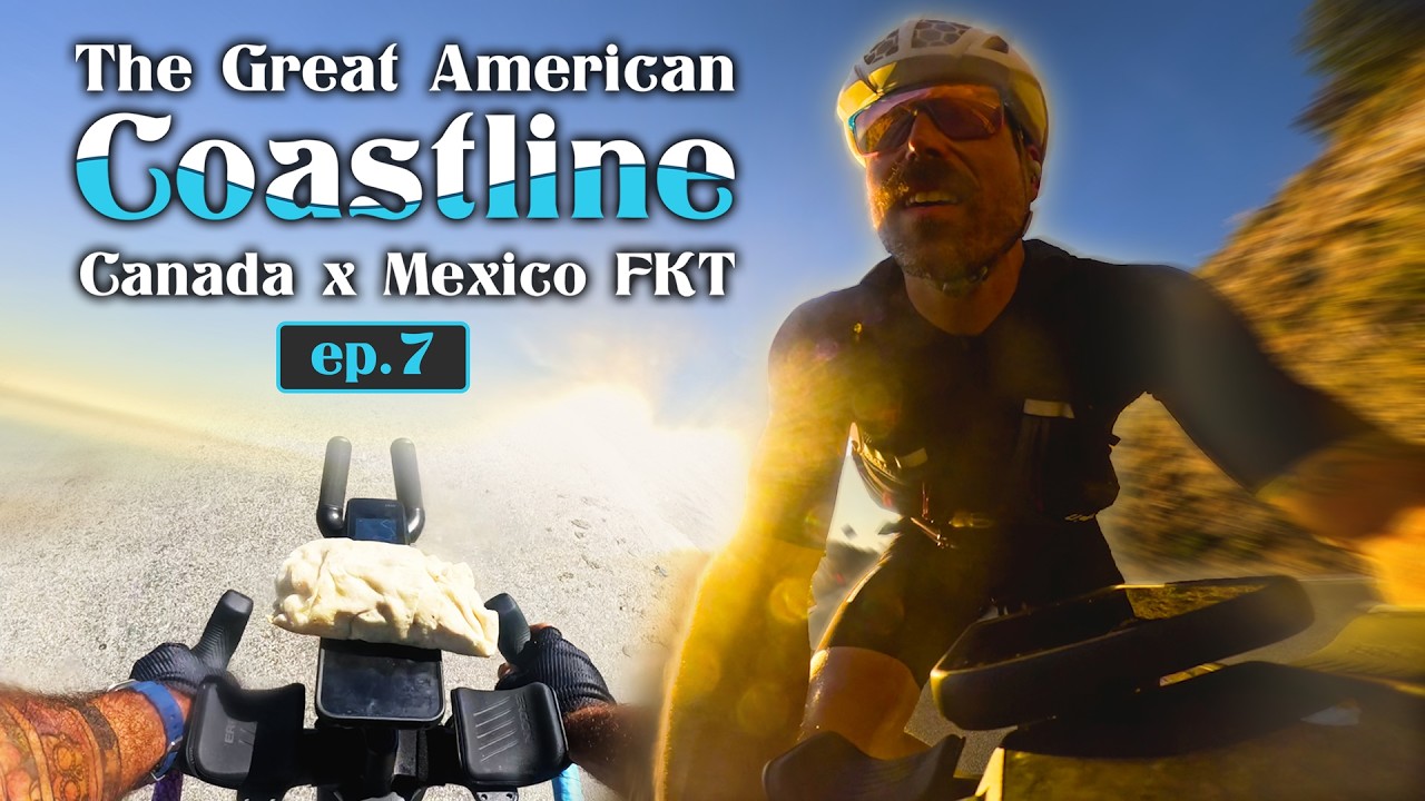 YouTube post by @TheVCAdventures for USWE. Caption reads: Day 7 | Will This COST Me The FKT Record? (Riding....