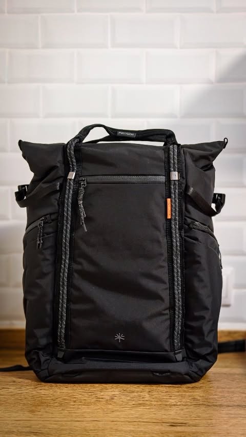 Instagram post by @javier_barba for PGYTECH. Caption reads: Unboxing the PGYTECH OneGo Roamer Tote Backpack....