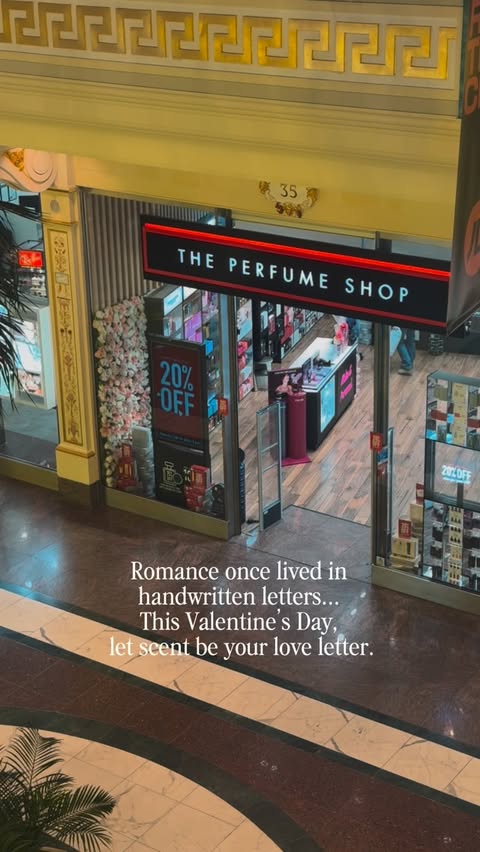 Instagram post by @livharlandmusic for The Perfume Shop. Caption reads: Romance once lived in handwritten letters… this....