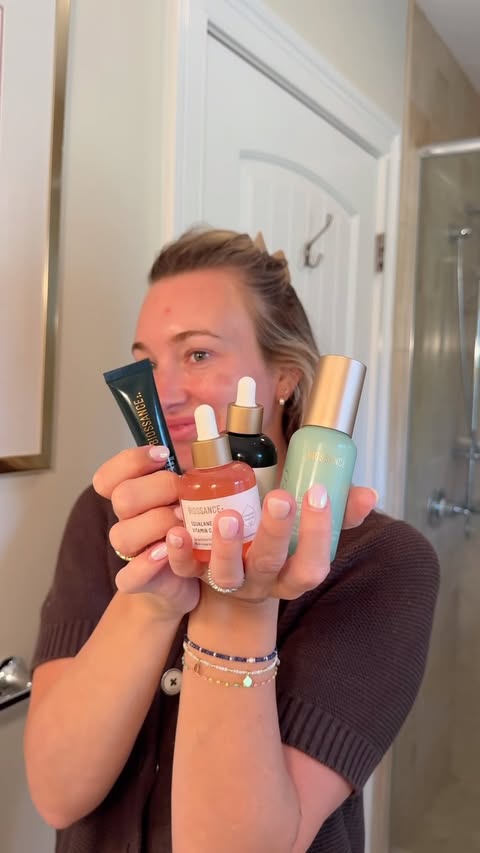 Instagram post by @icedcoffeemom for BIOSSANCE. Caption reads: [...] *and* gifted skincare! I’ve been a....