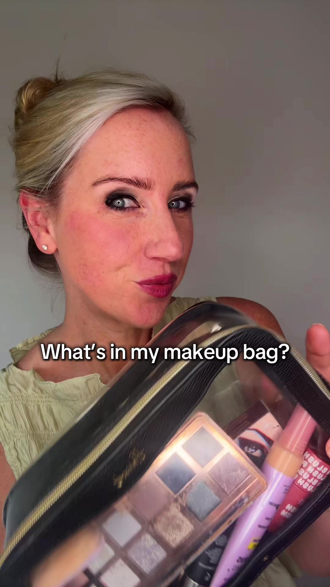 TikTok post by @melsyx3 for Peaches & Cream. Caption reads: [...] #makeupbag #makeuproutine #fyp @Peaches &....