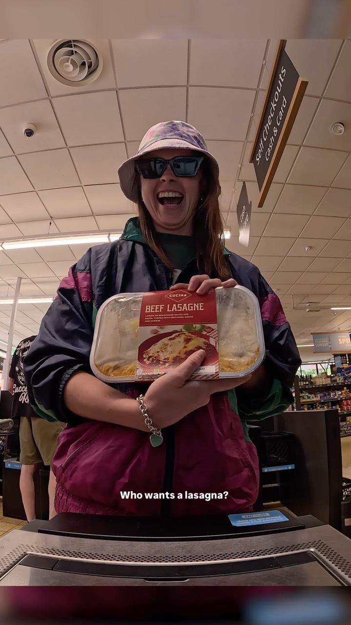 Instagram post by @aldispecialbuysuk for Aldi UK. Caption reads: rkid* had a decent day manning the self checkouts....