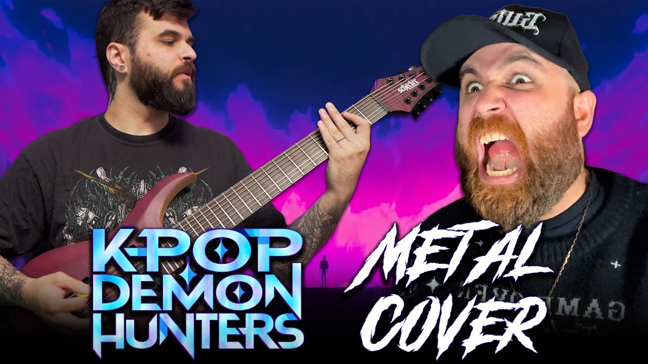 YouTube post by @BaenaCarcosa for DistroKid. Caption reads: Saja Boys - "Your Idol" METAL COVER (Kpop Demon....