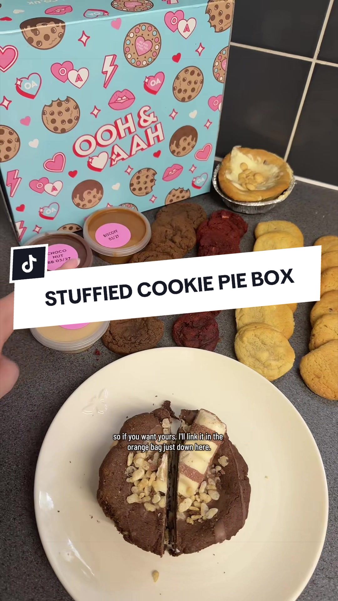 TikTok post by @alishareviews4u for Ooh & Aah. Caption reads: [...] 24 cookies AND 3 dips?! 😭🍪 This Ooh & Aah....