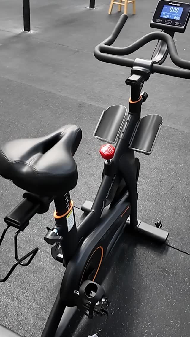 Instagram post by @monroemiller for Merach. Caption reads: This Merach S29 exercise bike has a self powered....