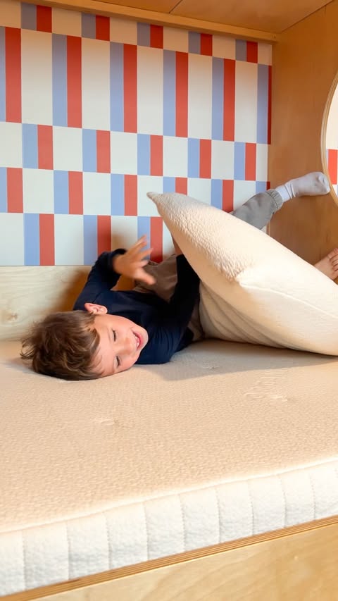 Instagram post by @ourmodernhome for Avocado Green Mattress. Caption reads: Part 7 of redesigning my sons room into a room for....