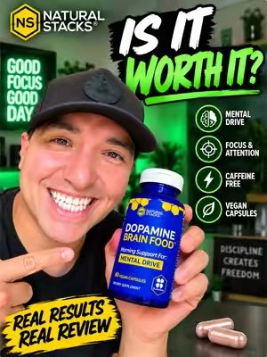 TikTok post by @trauma_titan for Natural Stacks. Caption reads: [...] focus with THESE 👌🏼 #supplement....