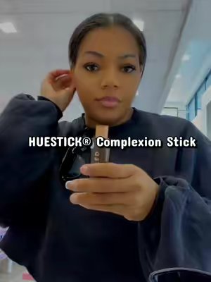 TikTok post by @ladietiktokshop for LIVE TINTED. Caption reads: HUESTICK® Complexion Stick @Live Tinted....