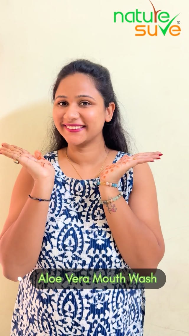 Instagram post by @tejaswanivlogs for Nature Sure. Caption reads: “Aloe-fresh breath, all day long! 🌿💚
Nature Sure....