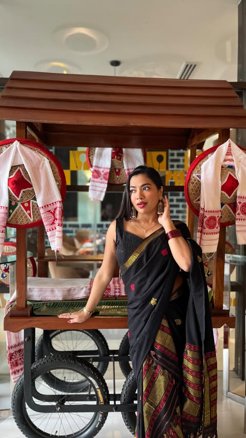 Instagram post by @drtridishapathak for Novotel Mohammédia. Caption reads: #collab Savor the flavors of Assam this Magh Bihu....