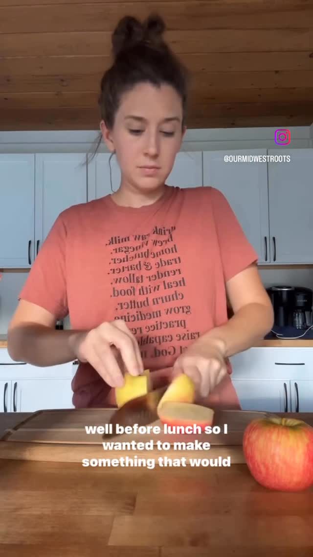 Instagram post by @ourmidwestroots for Equip Foods. Caption reads: Overnight Oatmeal 

- 2 apples, chopped (peel if....