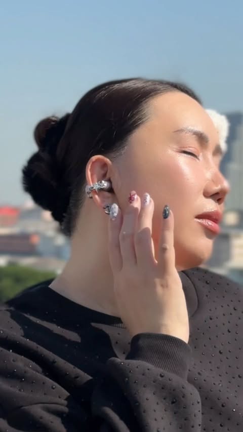 Instagram post by @hwanjeabjeab for Shokz. Caption reads: ​New buddy, same happy vibes. 🌈👯‍♂️

@shokzth.