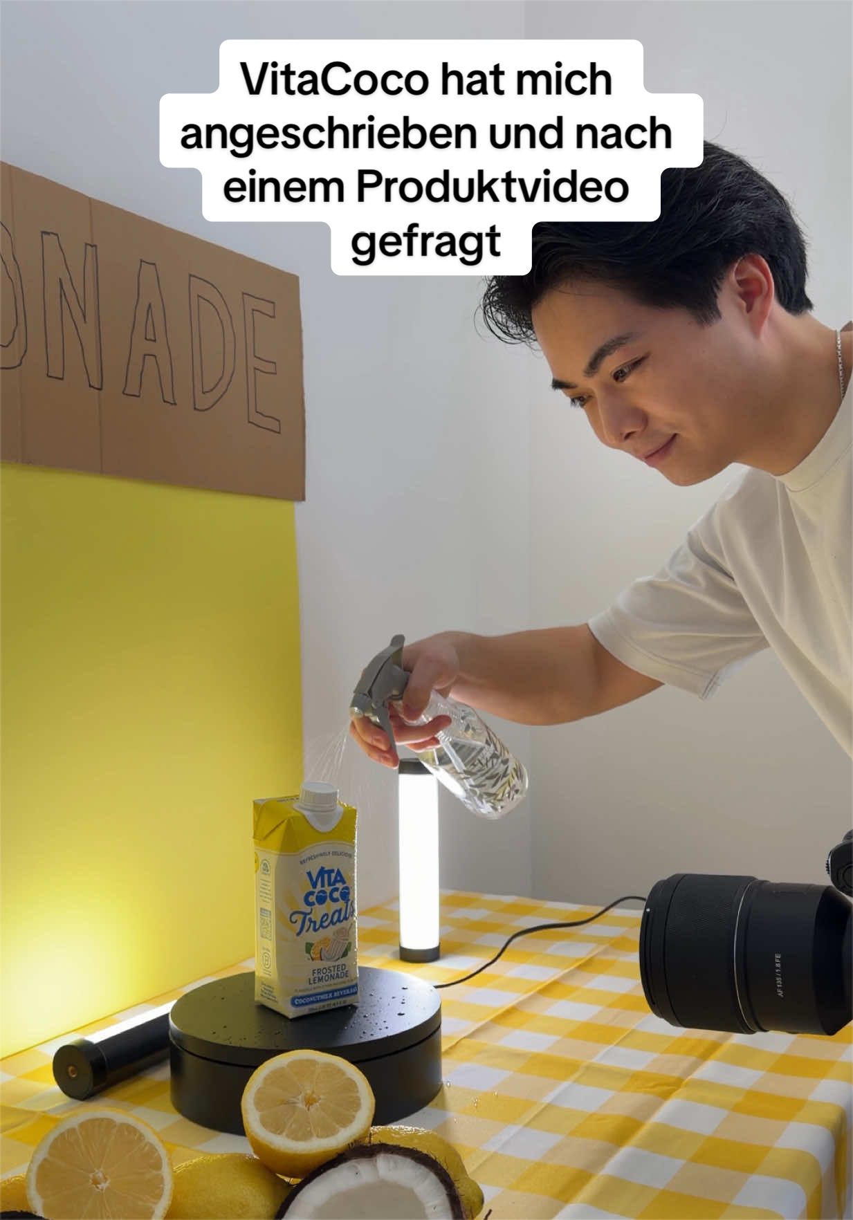 TikTok post by @dannytrn for Vita Coco. Caption reads: Anzeige | I shot a commercial for @Vita Coco new....