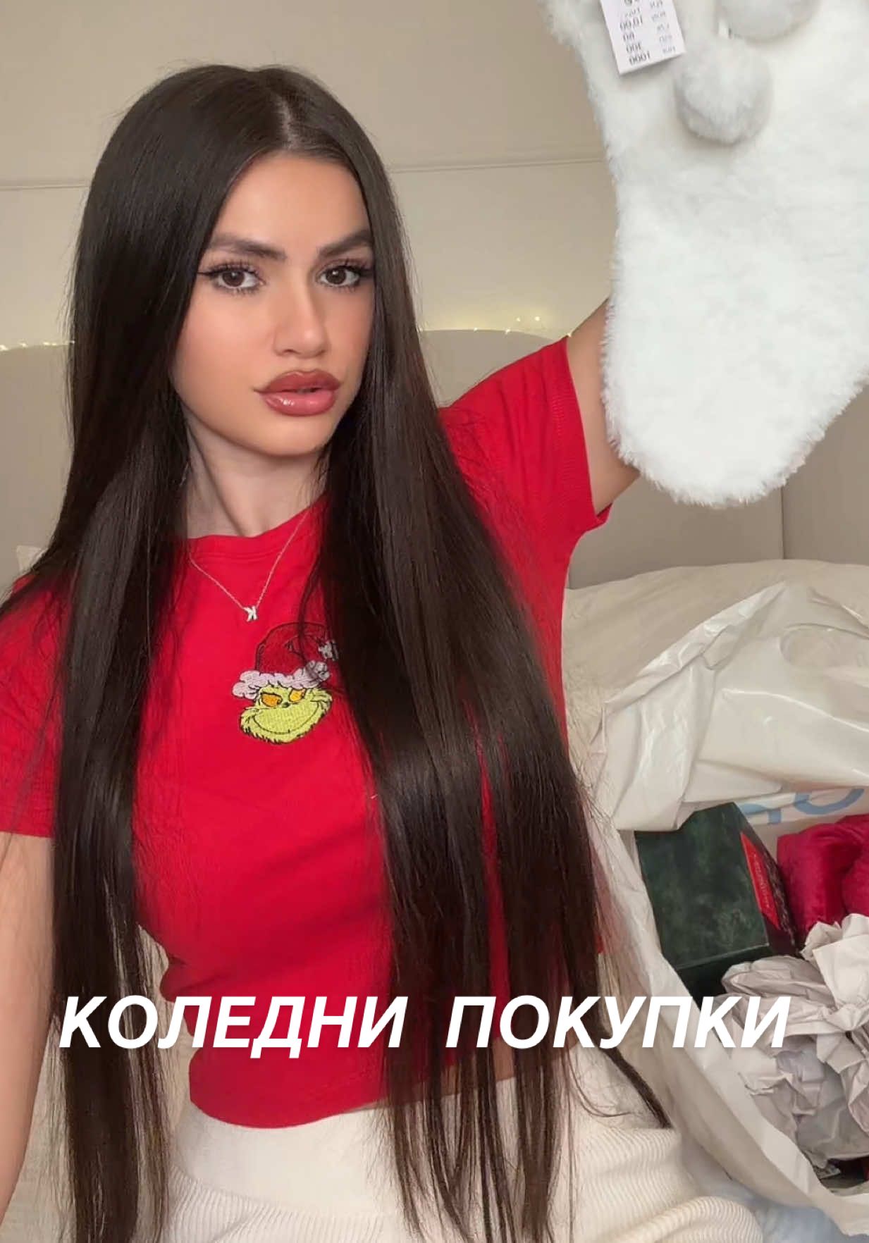 TikTok post by @karinaailieva for Pepco. Caption reads: Последни Коледни покупки от pepco.🎄🎁❤️🍪🫶🏻....