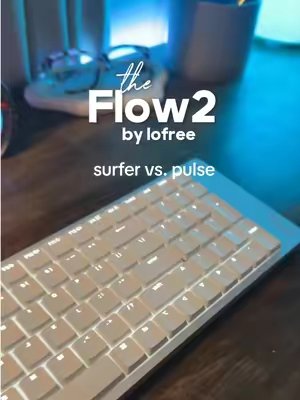 TikTok post by @realized.cozy for Lofree. Caption reads: [...] feel AND sound so different? 👀🎧 The Lofree....
