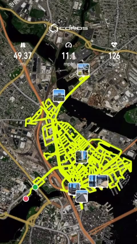 Instagram post by @samcwestby for COROS. Caption reads: #ad There are some streets I skip. If I think I’m....