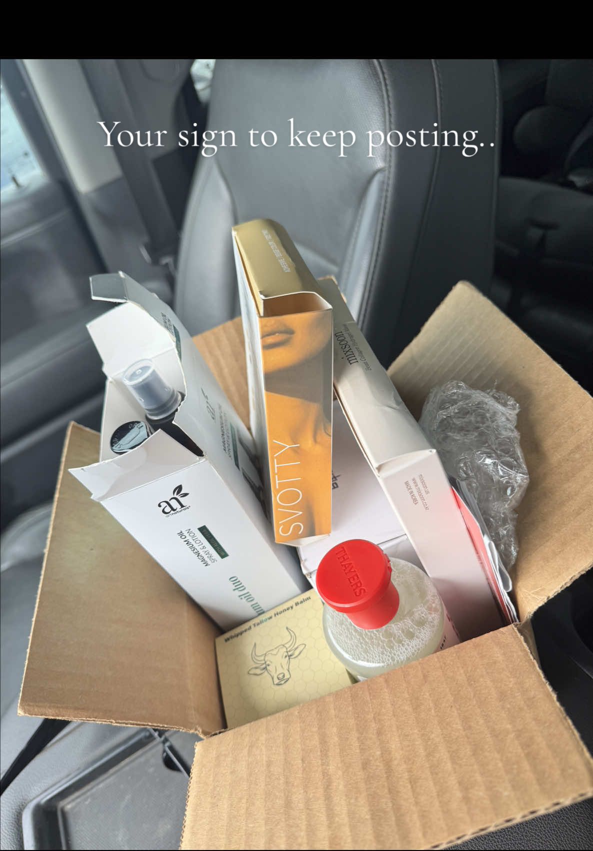 TikTok post by @jackie.gdo for artnaturals. Caption reads: Everything I got from doing tiktoks last week. It....