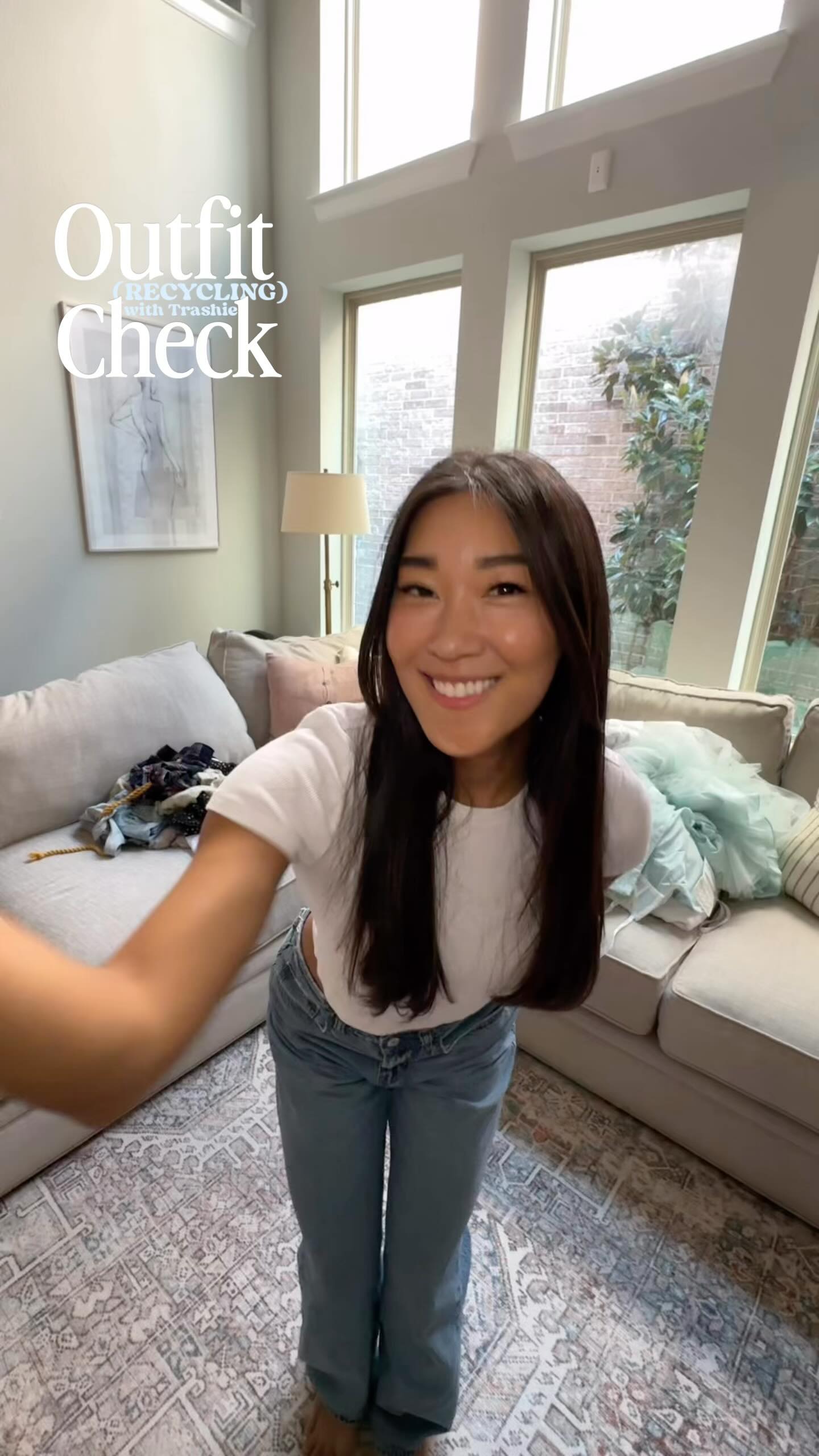 Instagram post by @karen.lao for Trashie. Caption reads: No one ever told me my clothing donations could be....