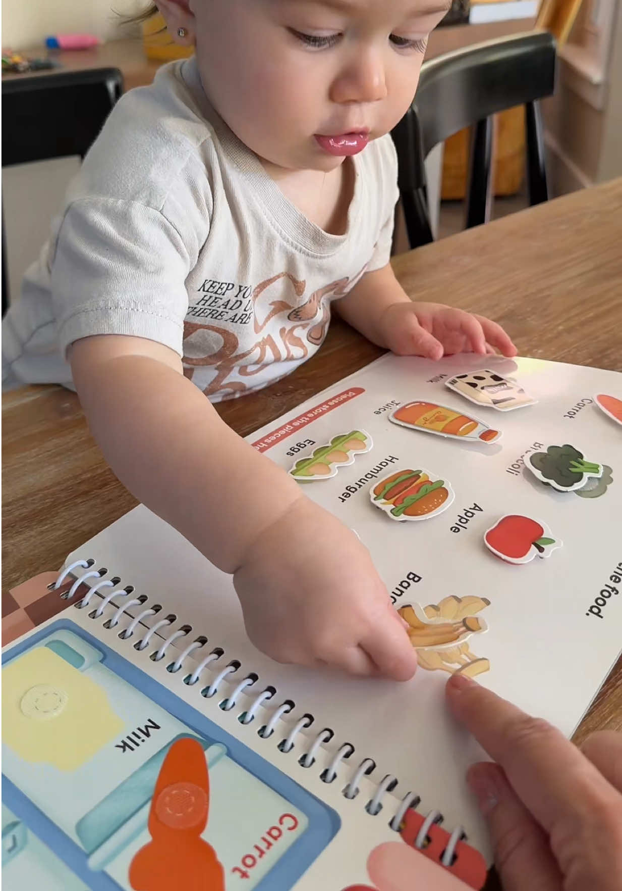 TikTok post by @andreaharristgo for JoyCat. Caption reads: [...] #babyactivities #montessori #joycat #sahm....