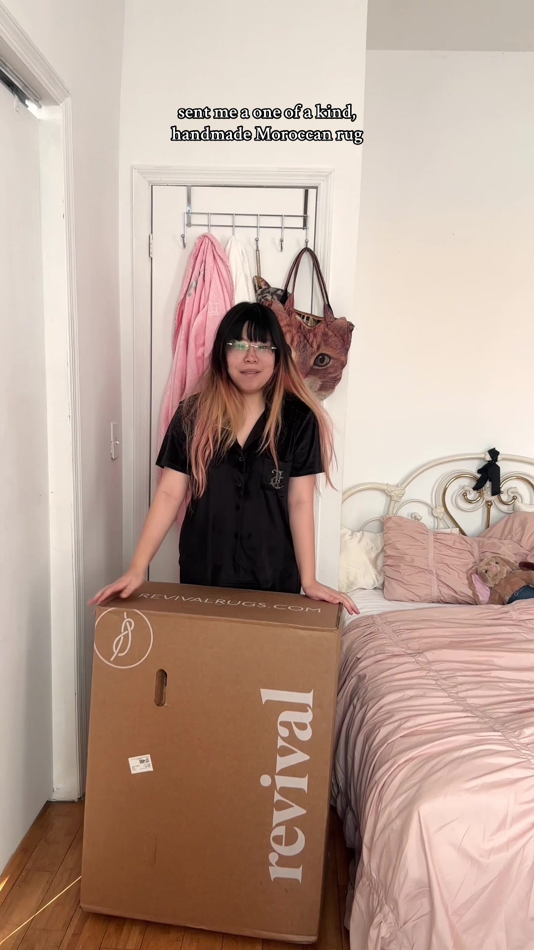 TikTok post by @sherrysicle for Revival Rugs. Caption reads: [...] got flagged for unoriginal content??)....