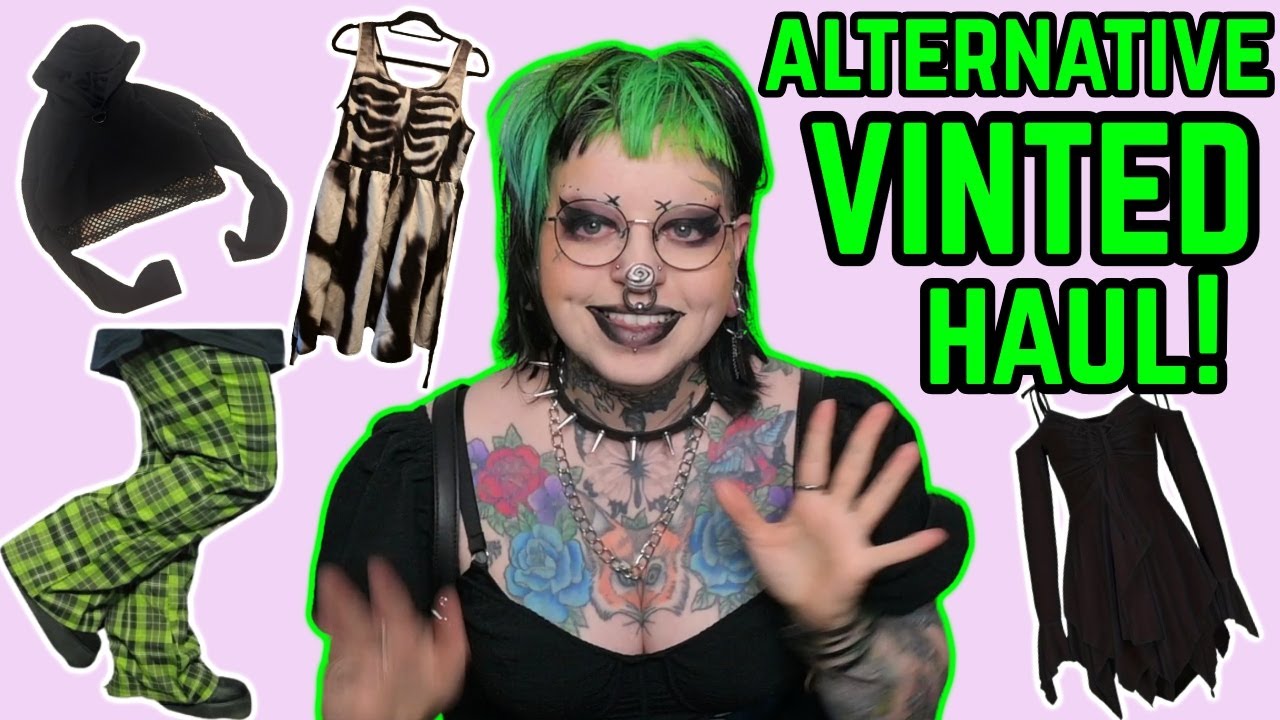 YouTube post by @emilybooboo for PayPal Honey. Caption reads: Grunge Goth Vinted Haul! // Emily Boo.
