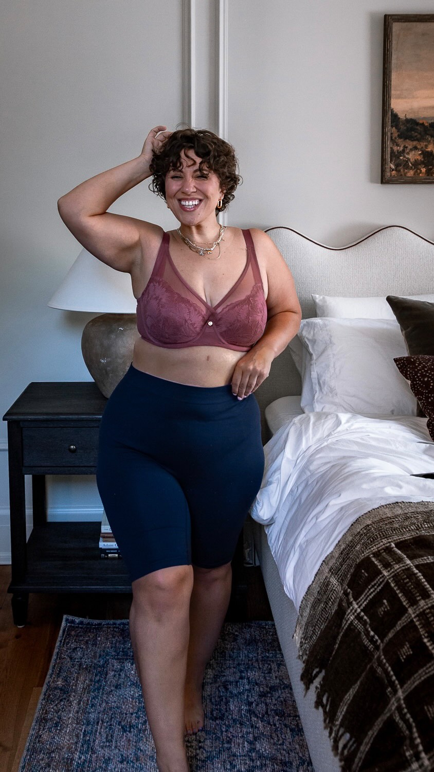 Instagram post by @kaylaloganblog for Thigh Society. Caption reads: [...] not gatekeeping my summer savior 💥....