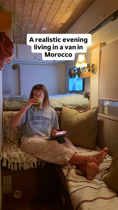 Instagram post by @billyandleanne for Holafly. Caption reads: [...] living in a van in Morocco Check out....
