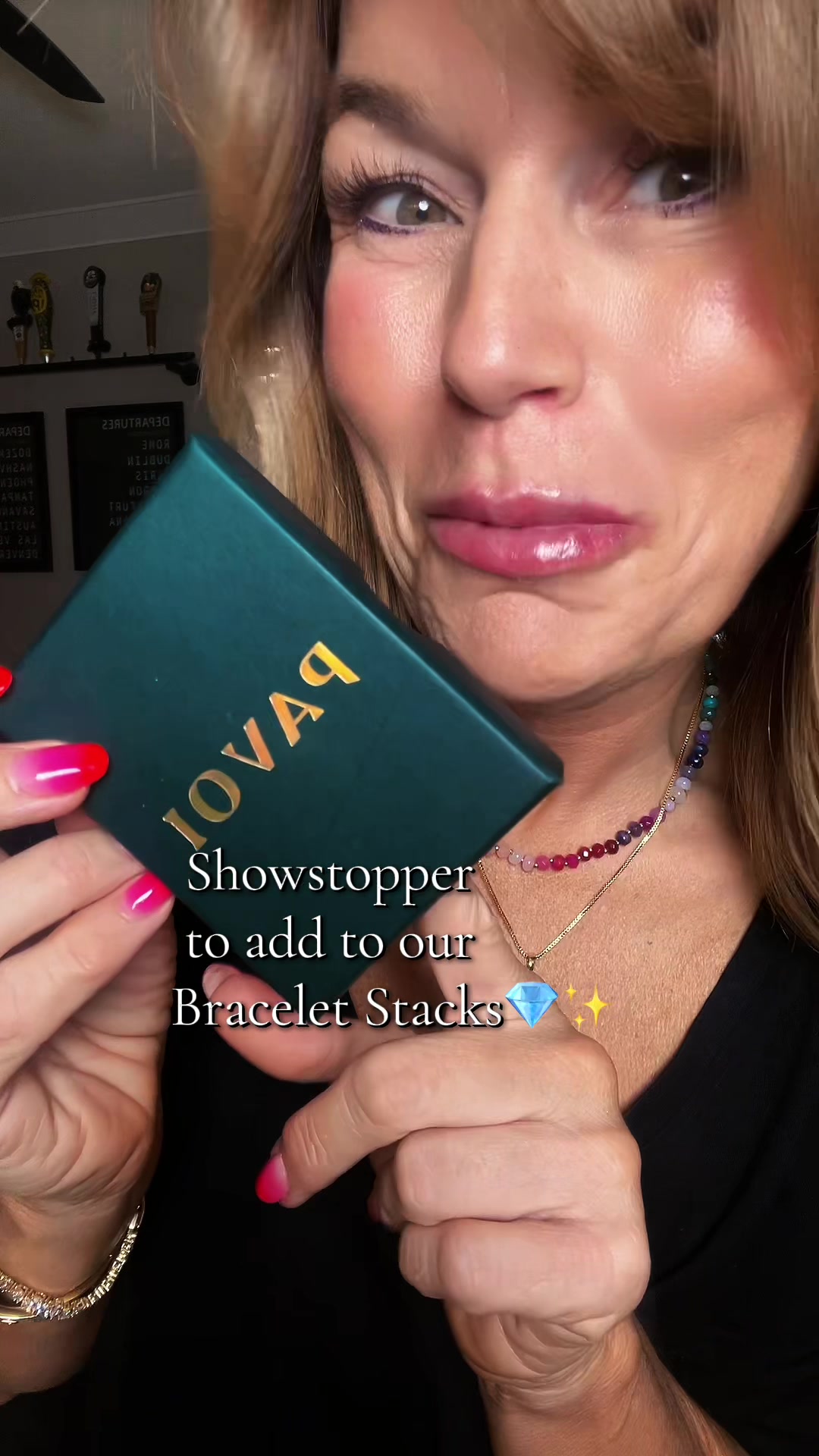 TikTok post by @ginas4sun for PAVOI. Caption reads: [...] a night out or to add to your stacks ✨💎....