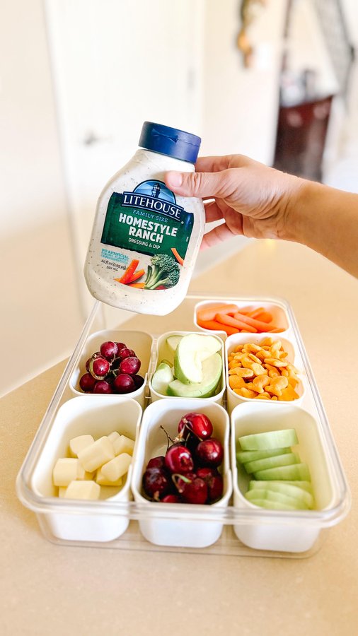 Instagram post by @_growinglittlehumans_ for Litehouse Foods. Caption reads: A livestream of a fridge?? Yes… and I’m hooked.....