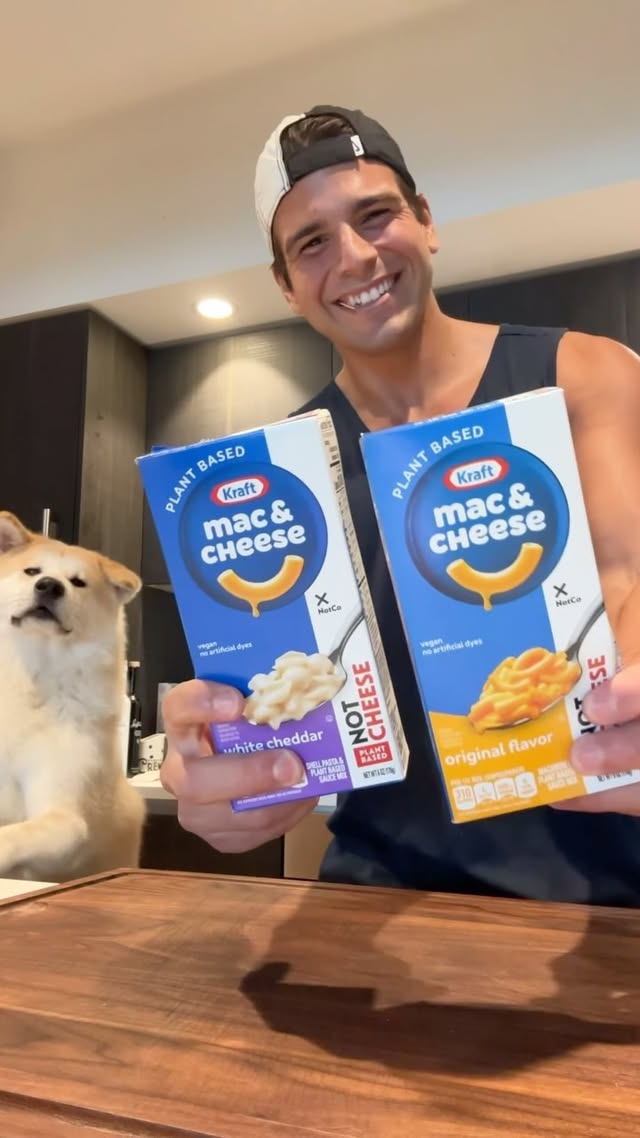 Instagram post by @bradtheboxer for NotCo. Caption reads: Fried Mac & Cheez with @kraftheinz and @notcous....