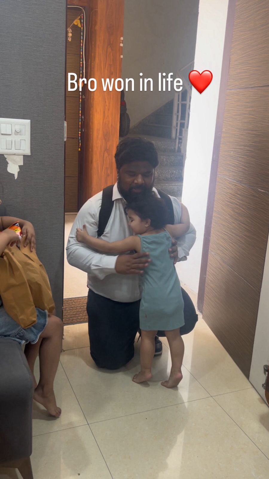 Instagram post by @twobees_2023 for Himalaya Babycare. Caption reads: #Ad What do men really want? Just warm hug from....