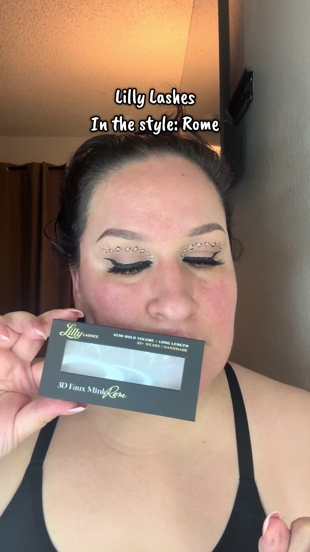 TikTok post by @lucyylovesmakeup for Lilly Lashes. Caption reads: @Lilly Lashes  Always Makes The Look😍 [...].