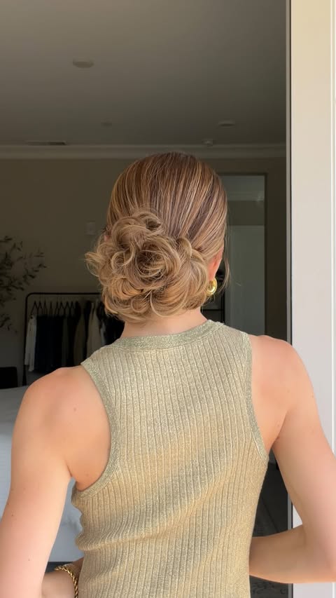 Instagram post by @nicholeciotti for REVOLVE. Caption reads: [...] DM you a link to the hair scrunchie.....