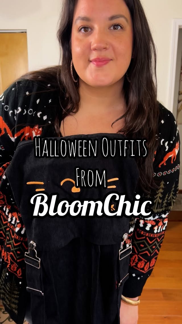 Instagram post by @laura.m.clifford for BloomChic. Caption reads: #AD| These items from @bloomchic’s Halloween line....