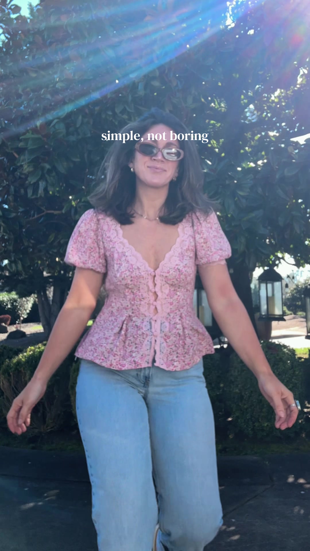 TikTok post by @tess.gold for Abercrombie & Fitch. Caption reads: spring might be my favorite season to dress🥲🥲....