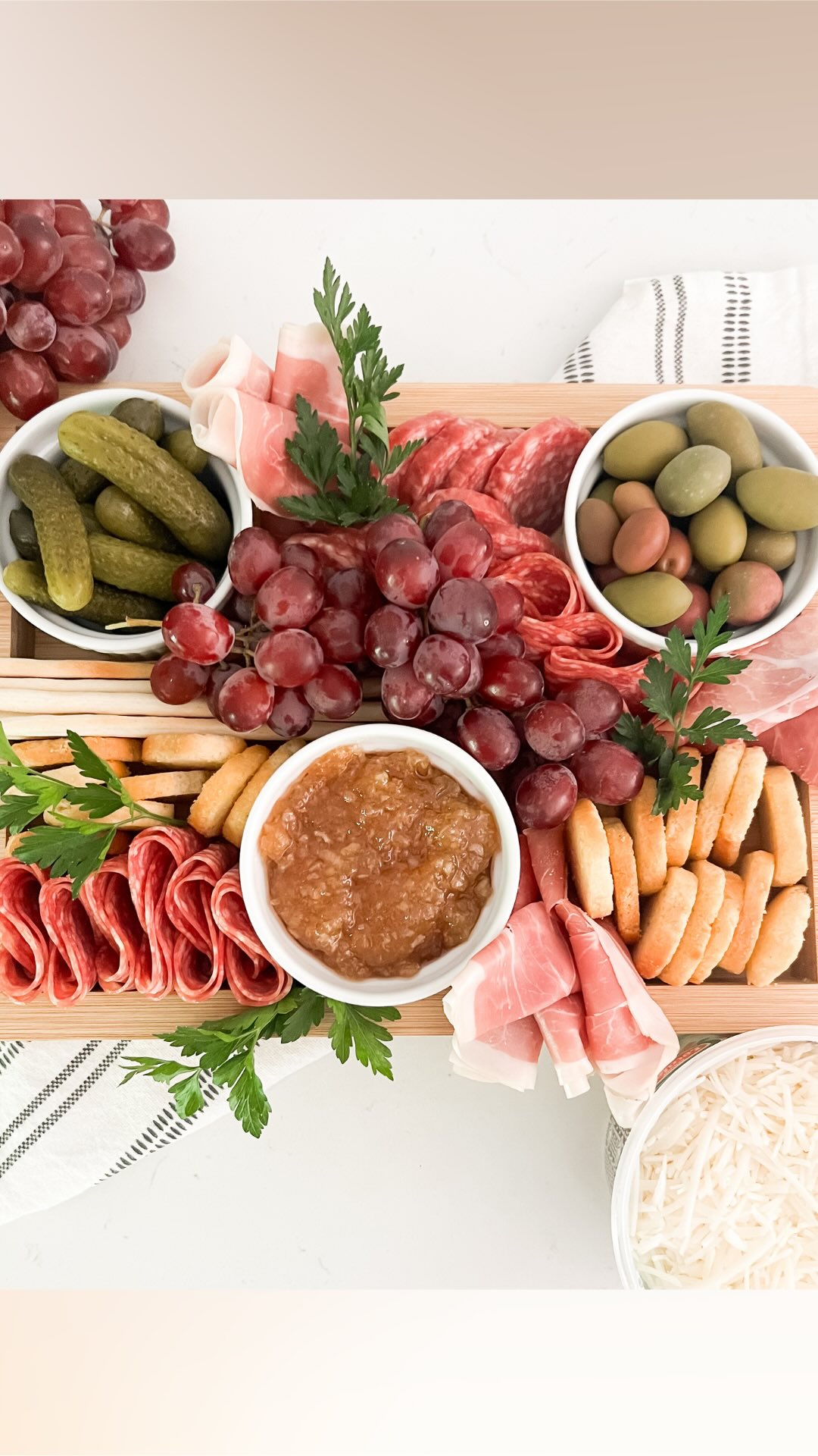 Instagram post by @courtney_sherrill_ for The Fresh Market. Caption reads: #ad I made this beautiful Italian Salumi Board....