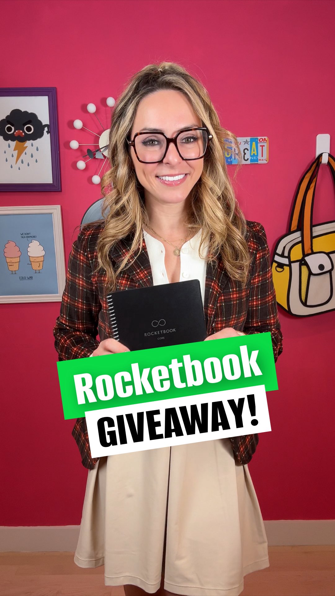 Instagram post by @katielinendoll for Rocketbook. Caption reads: [...] School 2025 = smarter notes! #ad With....