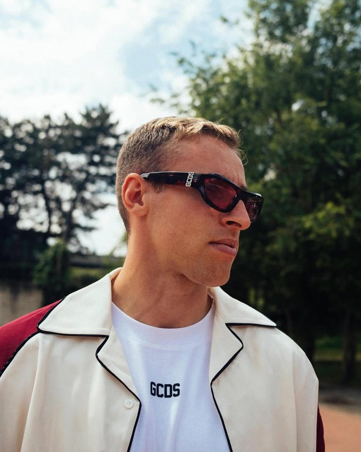 Instagram post by @davidefrattesi_22 for Marcolin. Caption reads: 😎

@marcolin_eyewear 
@gcdswear 
#seeneverywhere....